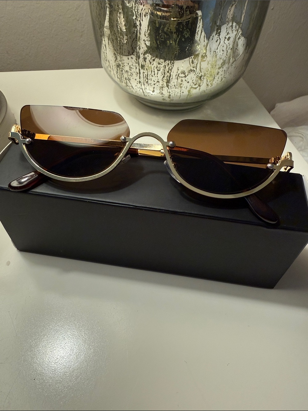 Gold Frame Brown Lens Women's Sunglasses